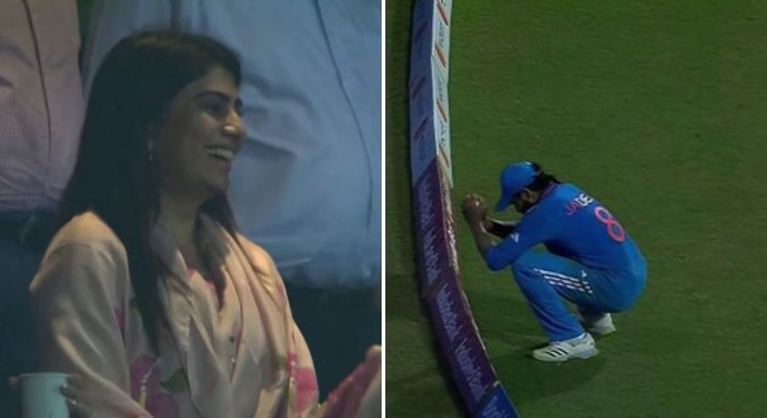 ICC Cricket World Cup 2023: [WATCH] Ravindra Jadeja’s Superb Catch Dismisses Glenn Phillips; Draws A Reaction From His Wife, Rivaba