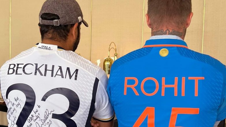 ICC Cricket World Cup 2023: David Beckham and Rohit Sharma’s Jersey Swap Unites Cricket And Football Fans