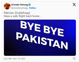 ICC Cricket World Cup 2023 : Virender Sehwag Wishes Safe Journey To Pakistan After Their Performance IN The Tournament