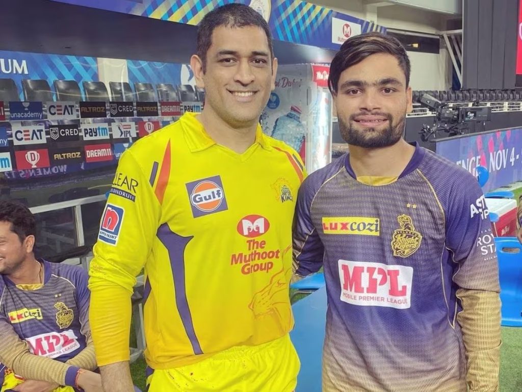 Rinku Singh with MS Dhoni