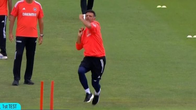 WATCH: Rahul Dravid Bowls In The Practice Match Against South Africa