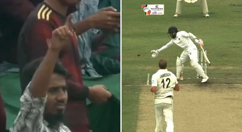[WATCH]- Upset Bangladesh Fan Declares Mushfiqur Rahim Out For Obstructing The Field In The BAN vs NZ 2nd Test Before The Umpires Decide