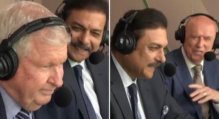 [WATCH]- Ravi Shastri Laughs During AUS vs PAK 1st Test As Lan Smith Is Jokingly Teased About New Zealand’s World Cup Loss To India