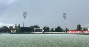 Pakistan team practice session hailstorm