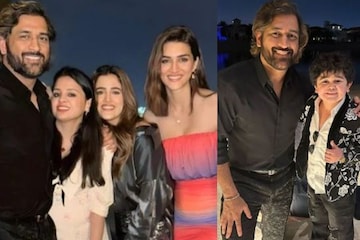 MS Dhoni Spends Time In Dubai With Sakshi And Kriti Sanon