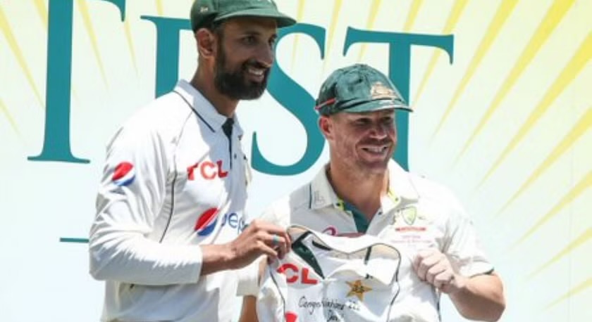 AUS vs PAK: [WATCH] Shan Masood Gifts David Warner A Team-Signed Jersey As A Retirement Gift After The Test