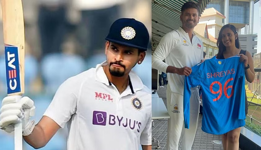 Shreyas Iyer Presents A Signed India Jersey To A Fan During A Ranji Trophy Match