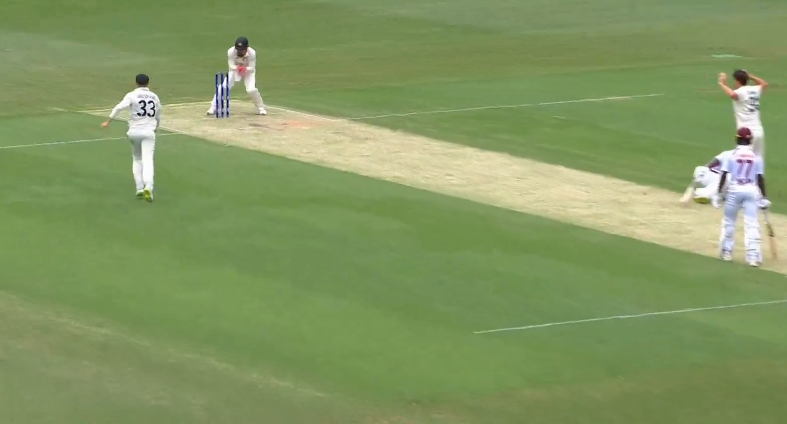 AUS vs WI: [WATCH] Kemar Roach Experiences A Run-Out After Slipping In A Disastrous Mix-Up During The Second Test