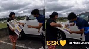 [WATCH] Rachin Ravindra Grants Fan’s Request, Gives Autograph On CSK Poster