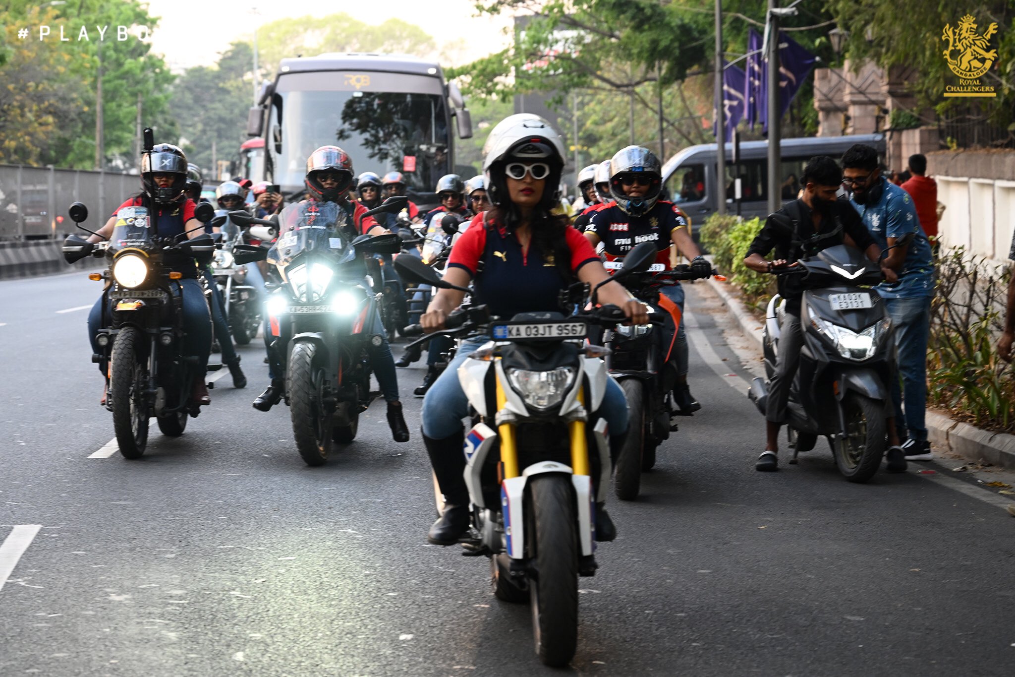 [WATCH] Women Bikers Join RCB Team Bus At M. Chinnaswamy Stadium For WPL 2024 Face-off With UP Warriorz