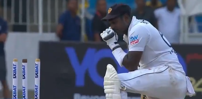 SL vs AFG: [WATCH] Angelo Mathews Gets Out In A Bizarre Manner After Scoring A Century