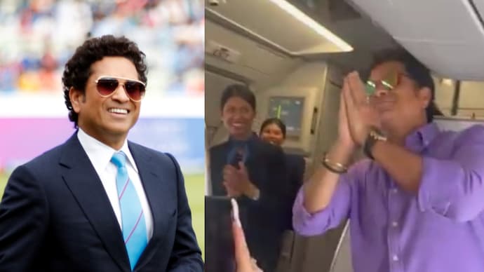 [WATCH] Fans Chant ‘Sachin Sachin’ In The Flight After Spotting Him