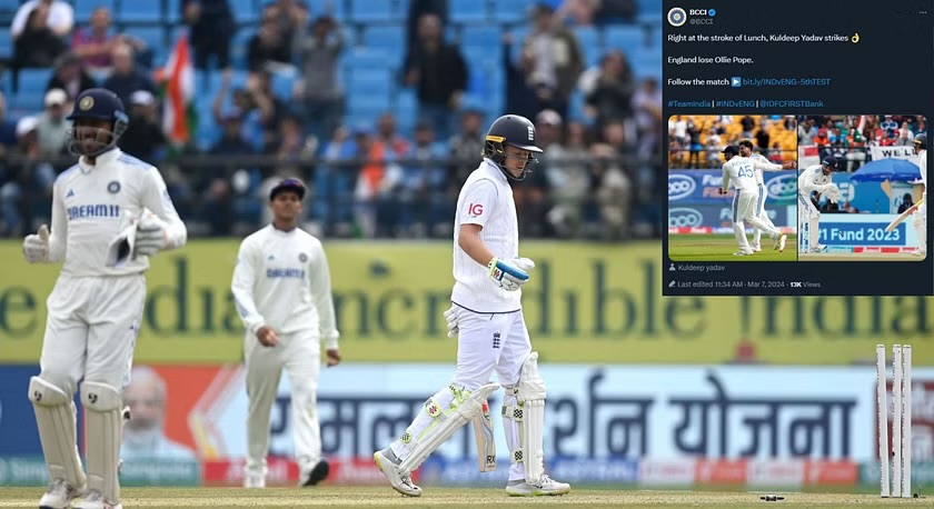 IND vs ENG: [WATCH] Kuldeep Yadav’s Googly Deceives Ollie Pope On Day 1 Of The 5th Test