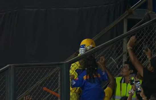 [WATCH]- MS Dhoni Makes A Heartwarming Gesture By Giving The Match Ball To A Young Fan