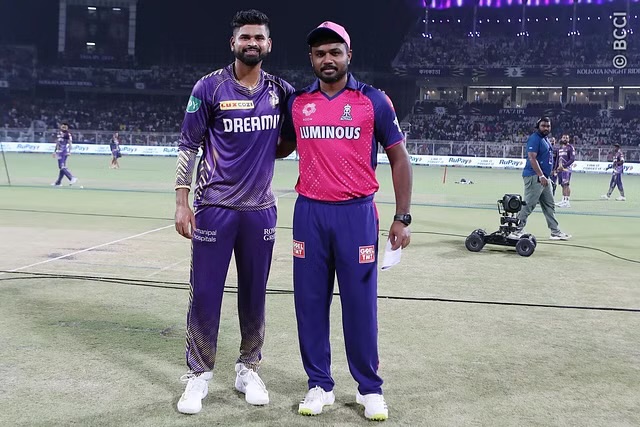 [WATCH]- KKR Captain Shreyas Iyer Kissed The Coin For Luck Before The Match Against RR
