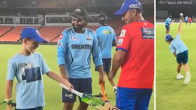 [WATCH]- Ricky Ponting Asks His Son To Bowl Fast Deliveries To Rahul Tewatia