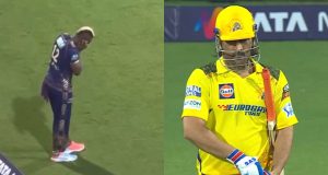 Andre Russell Covers His Ears As MS Dhoni Comes Walks To Bat Out