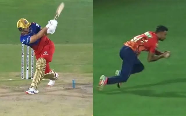 [WATCH]- Harshal Patel Takes Spectacular Diving Catch To Dismiss Will Jacks In PBKS vs RCB Match