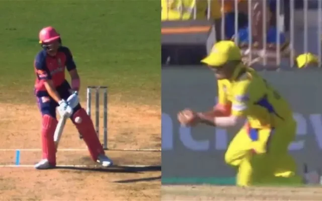 [WATCH]- Tushar Deshpande Pulls A Stunning Sliding Catch To Get Rid Of Jos Buttler During CSK vs RR Match