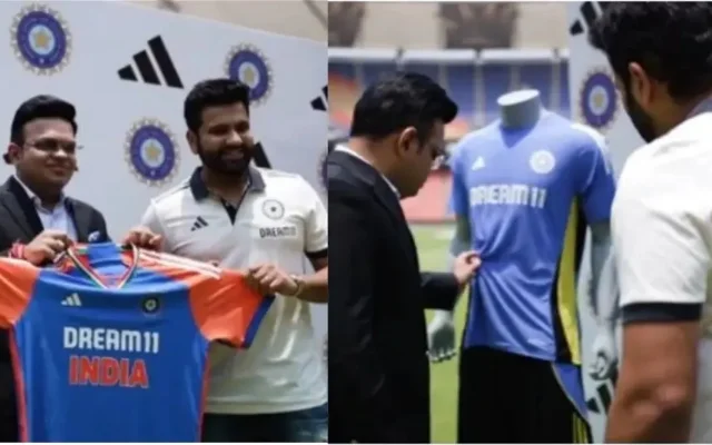 [WATCH]- BCCI Secretary Jay Shah, Skipper Rohit Sharma Unveil The Indian Team’s Jersey Ahead Of The T20 World Cup 2024