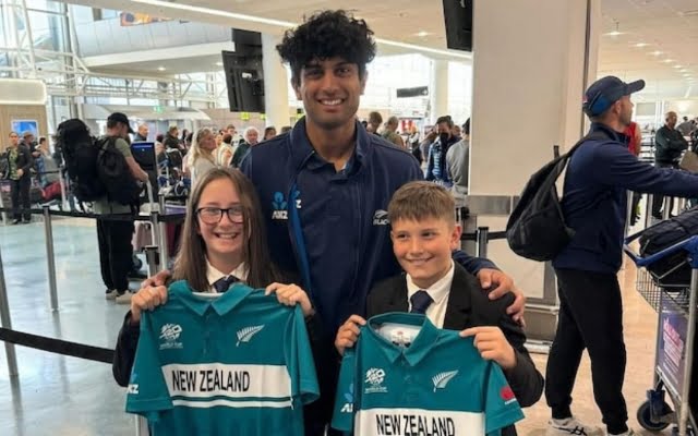 Young Fans Angus And Matilda Grab The Spotlight As New Zealand Leave For The T20 World Cup 2024
