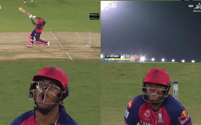 [WATCH] Shimron Hetmyer Reacts Humorously After Smashing A Massive Six Of 106 Meters