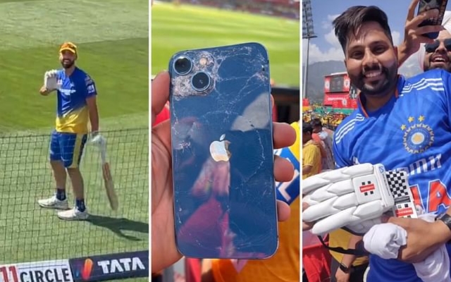 [WATCH]- CSK’s Daryl Mitchell Gifts A Fan Gloves After His Hit Breaks Phone