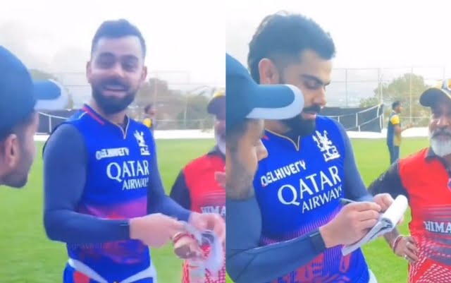 [WATCH]- Viral Video Showcases Virat Kohli Delighting Fans With Punjabi Charm