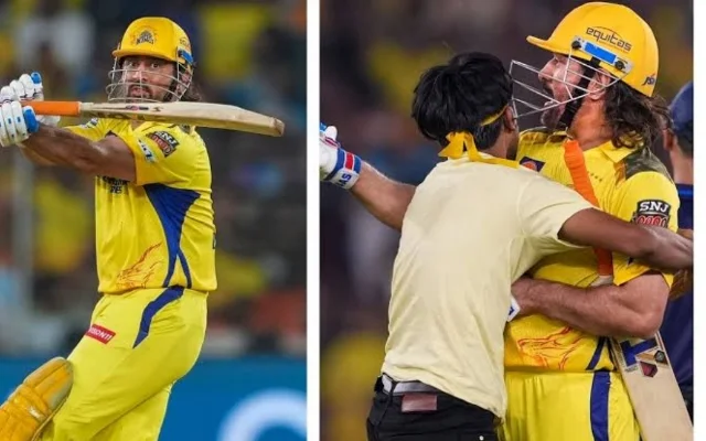 [WATCH]- A Fan Breaches Security To Meet MS Dhoni During The GT vs CSK IPL 2024 Match