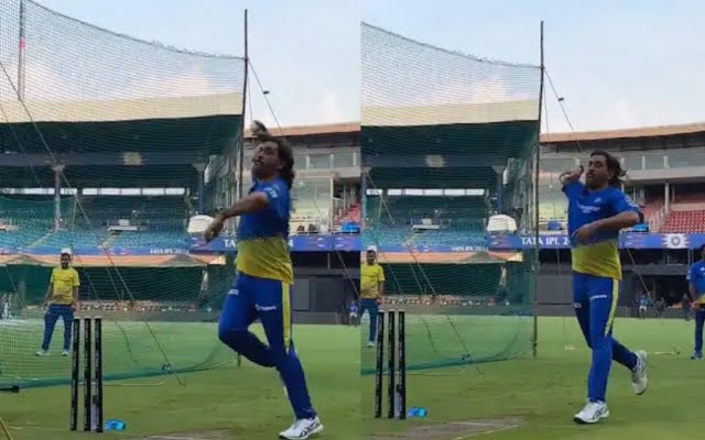 IPL 2024: [WATCH]- MS Dhoni Practices Bowling In The Nets