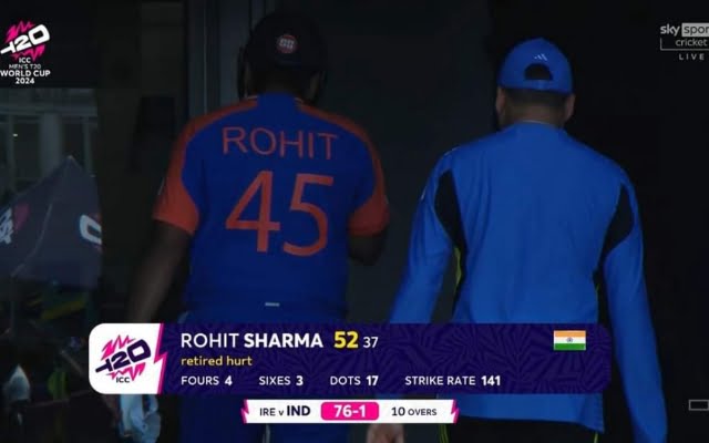 IND vs IRE, ICC T20 World Cup 2024: Rohit Sharma Leaves The Field After Scoring Fifty
