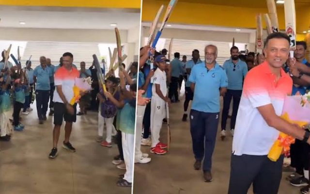 Rahul Dravid Receives Guard Of Honour From Kids At A Cricket Academy After T20 World Cup 2024 Victory