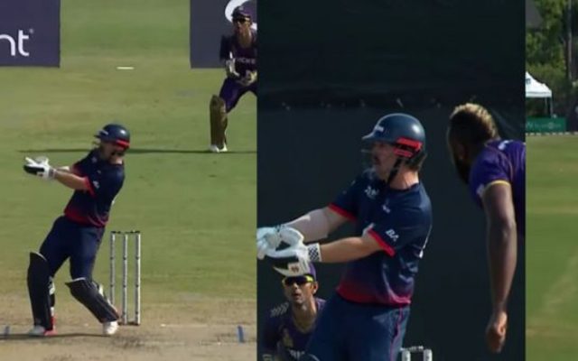 [WATCH]- Travis Head Shocked To See His Broken Bat While Attempting To Pull Andre Russell In The MLC 2024 Match