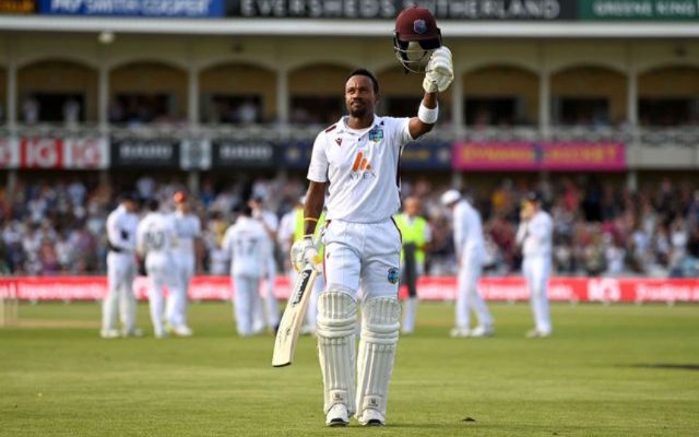 [WATCH]- The West Indies Dressing Room Cheered As Kavem Hodge Hit His First Test Century Against England