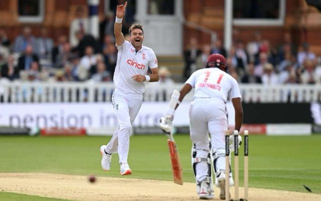 [WATCH]- James Anderson Dismisses West Indian Captain Kraigg Brathwaite In His Last Bowling Spell