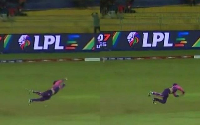 [WATCH]- Shadab Khan Grabs A Stunning Catch During LPL 2024