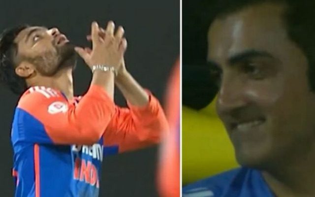 [WATCH]- Gautam Gambhir Smiles Broadly As Rinku Singh Claims His First T20I Wicket