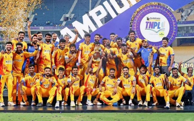 [WATCH]- Sarath Kumar’s Match-Winning Six Off Shahrukh Khan Helps Dindigul Dragons Win The TNPL 2024 Final