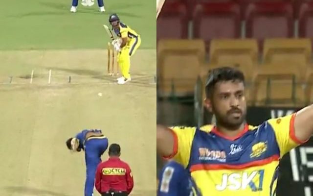 [WATCH]- Karun Nair Hits A Six To Complete His Century In The Maharaja T20 Trophy