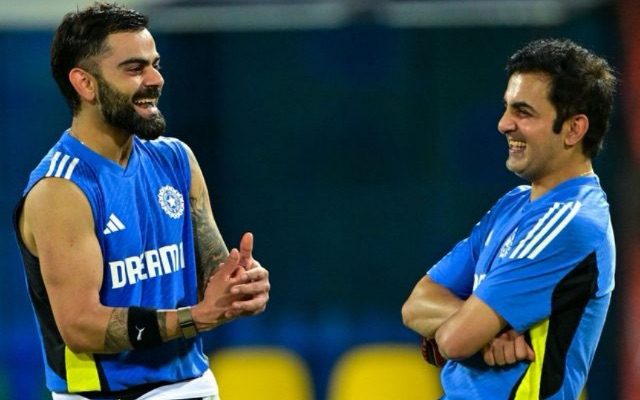 Gautam Gambhir And Virat Kohli Enjoy A Casual Moment During Practice Before The IND vs SL ODI Series