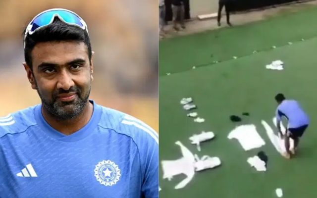 [WATCH] R Ashwin Dries Clothes On Ground As Fans Humorously Call For Him To Open The Innings