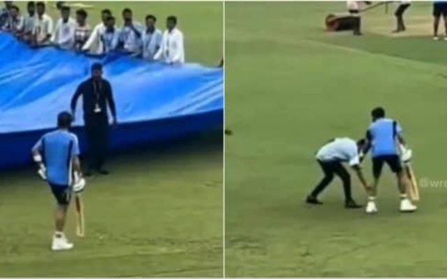 [WATCH]- A Ground Staff Member Bows To Virat Kohli By Touching His Feet Ahead Of The Second Test Against Bangladesh In 2024