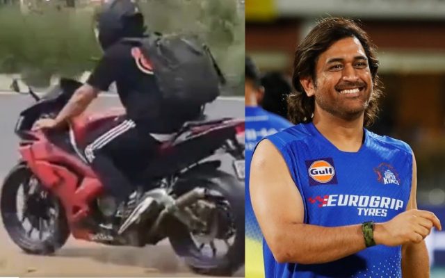 [WATCH]- MS Dhoni Goes For A Ride On His Sports Bike In Ranchi