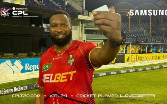 [WATCH]- Kieron Pollard Hits Four Sixes To Score 50 Off 19 Balls