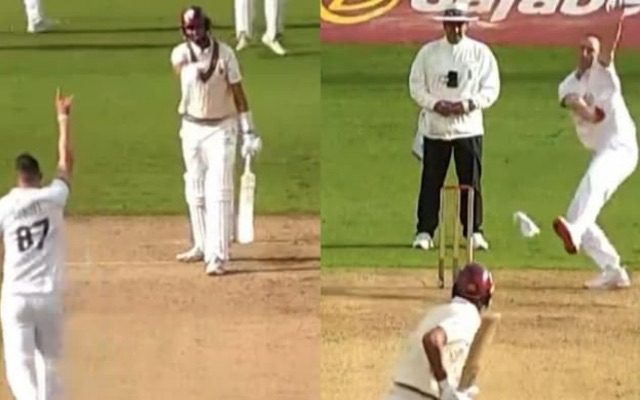 [WATCH]- Shoaib Bashir Remarkably Survives Being ‘Bowled’ Due To A Fallen Towel