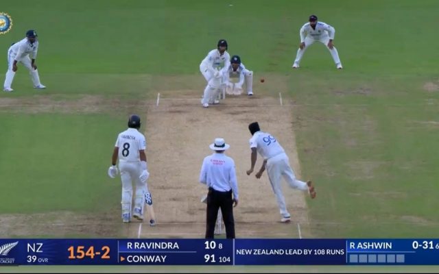 [WATCH] Virat Kohli Celebrates Wildly After Ravichandran Ashwin Bowled Out Devon Conway In The First Test