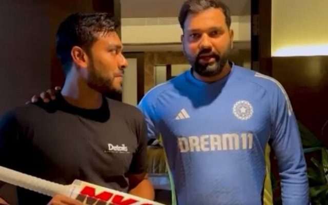 Mehidy Hasan Miraz Gifts Rohit Sharma A Bat From His New Company