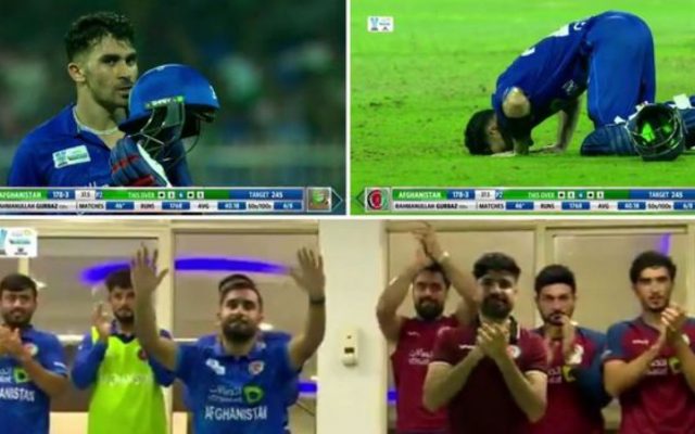 [WATCH]- Rahmanullah Gurbaz Kisses His Helmet And Performs Sajda After Scoring A Century In The AFG vs BAN ODI Decider