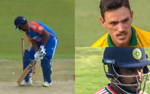 [WATCH]- Marco Jansen Removes Sanju Samson For A Second Straight Duck In The 3rd T20I Between India And South Africa