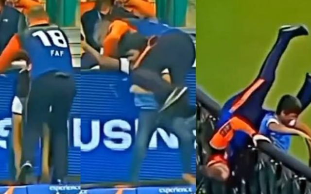 [WATCH]- Faf Du Plessis Tumbles Over The Advertising Board During The 2024 Abu Dhabi T10 League